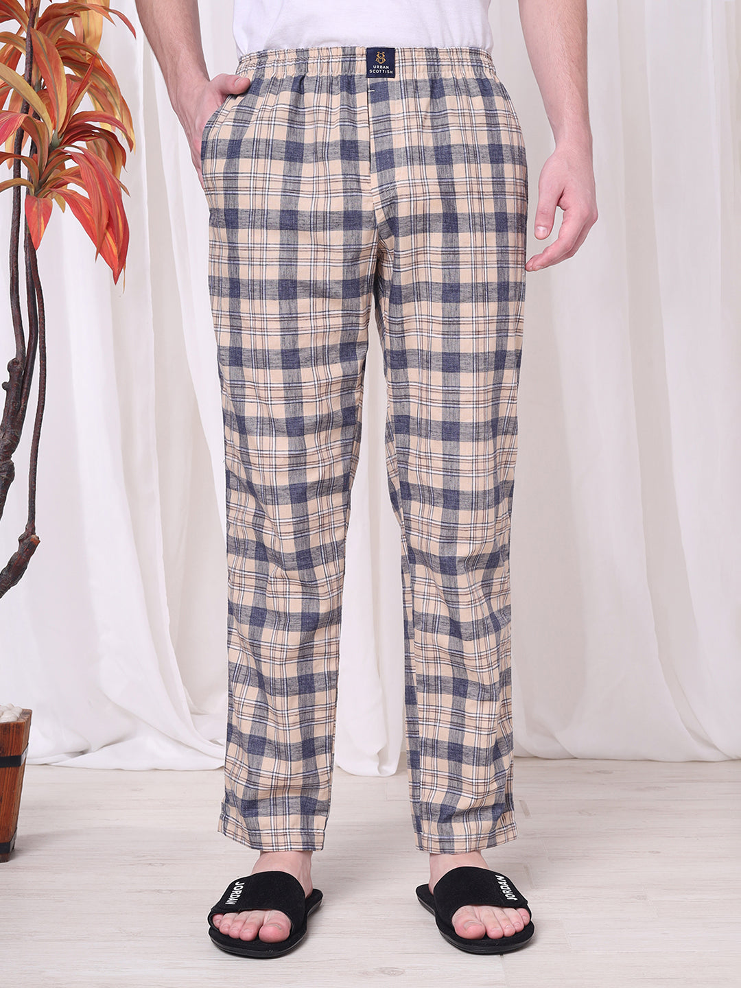 URBAN SCOTTISH Men's Cotton Pyjama Regular Fit with Side Pockets