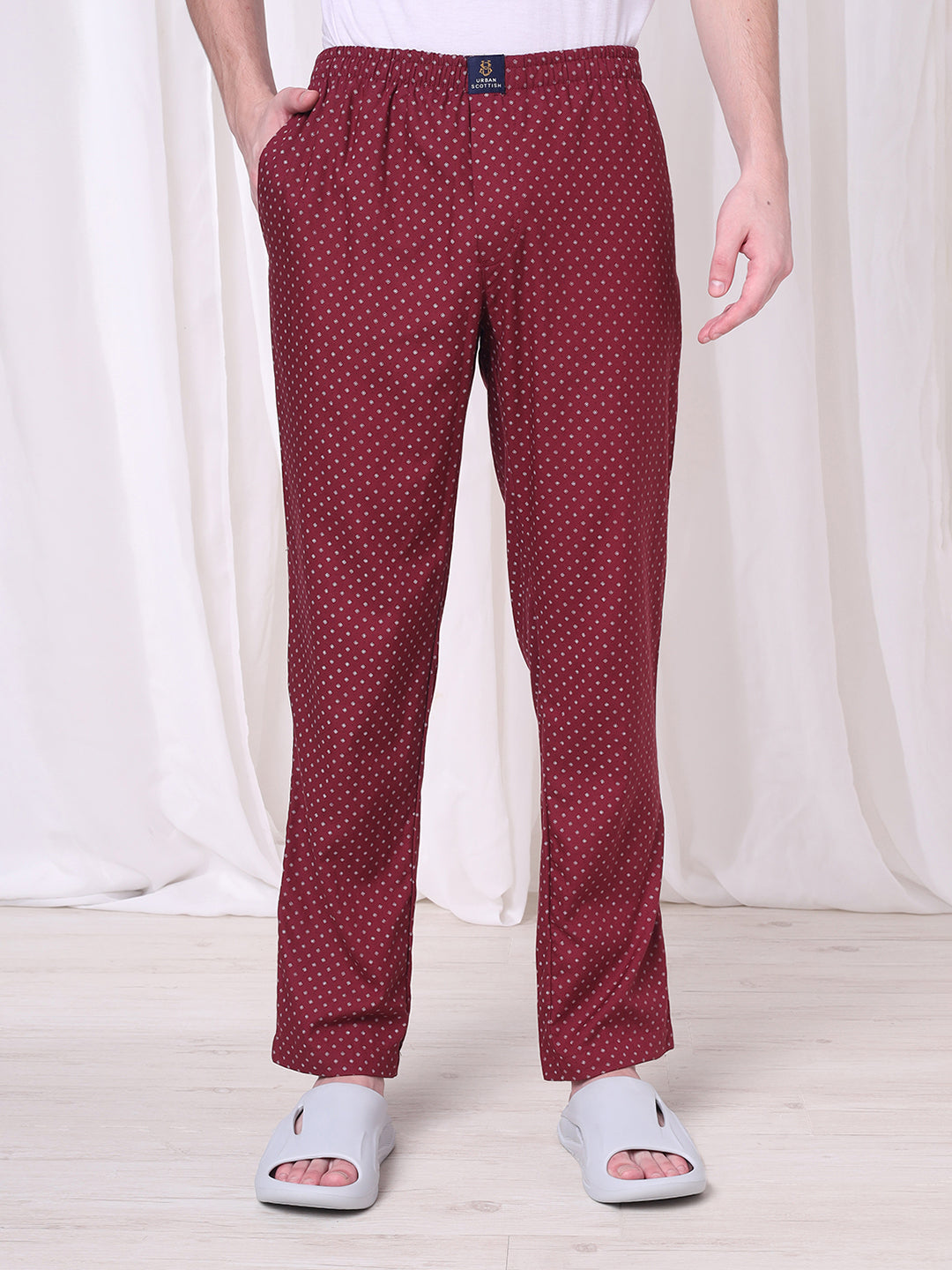 URBAN SCOTTISH Men's Cotton Pyjama Regular Fit with Side Pockets