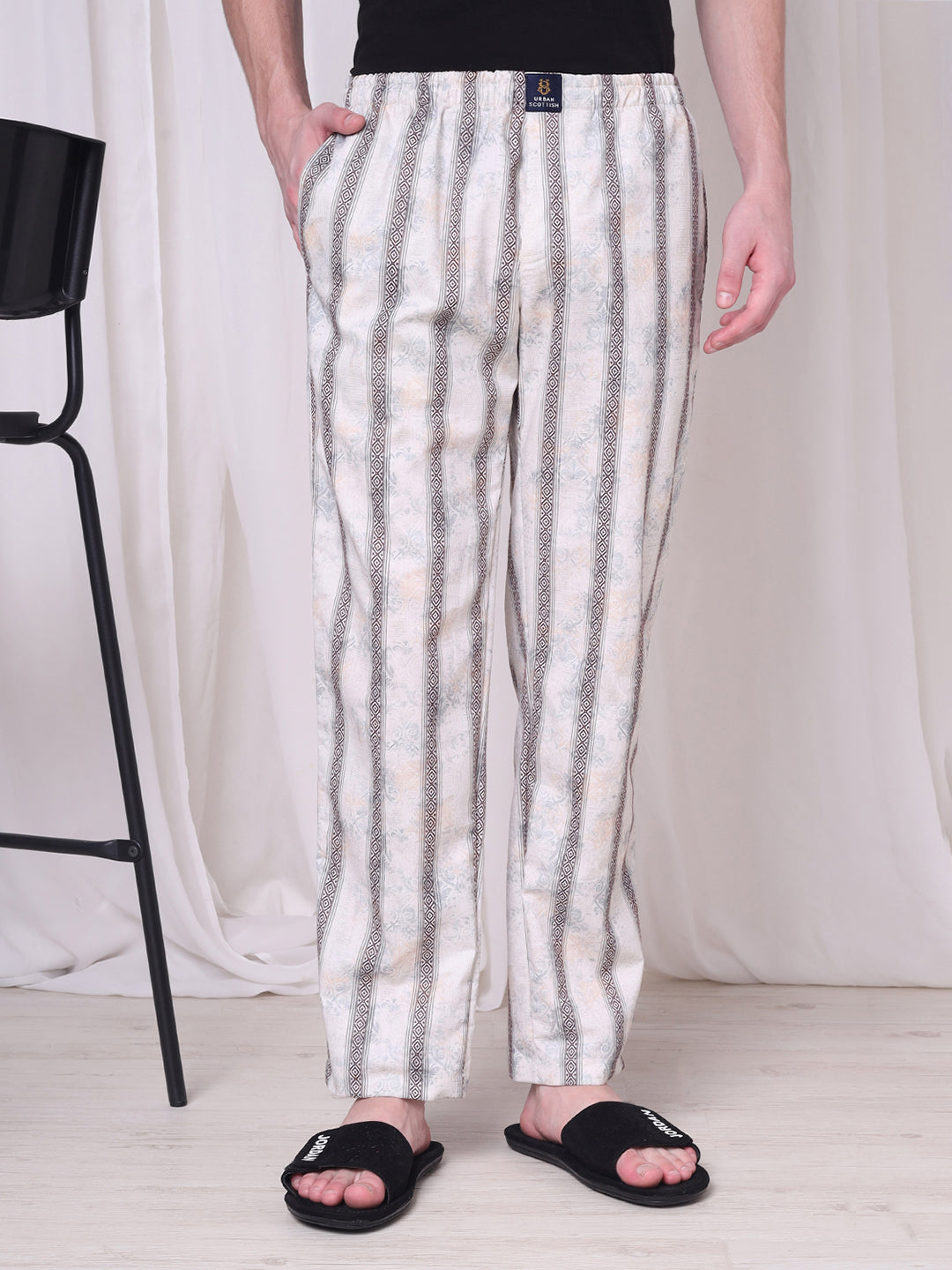 URBAN SCOTTISH Men's Cotton Pyjama Regular Fit with Side Pockets