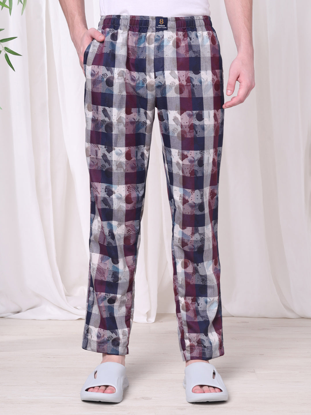 URBAN SCOTTISH Men's Cotton Pyjama Regular Fit with Side Pockets