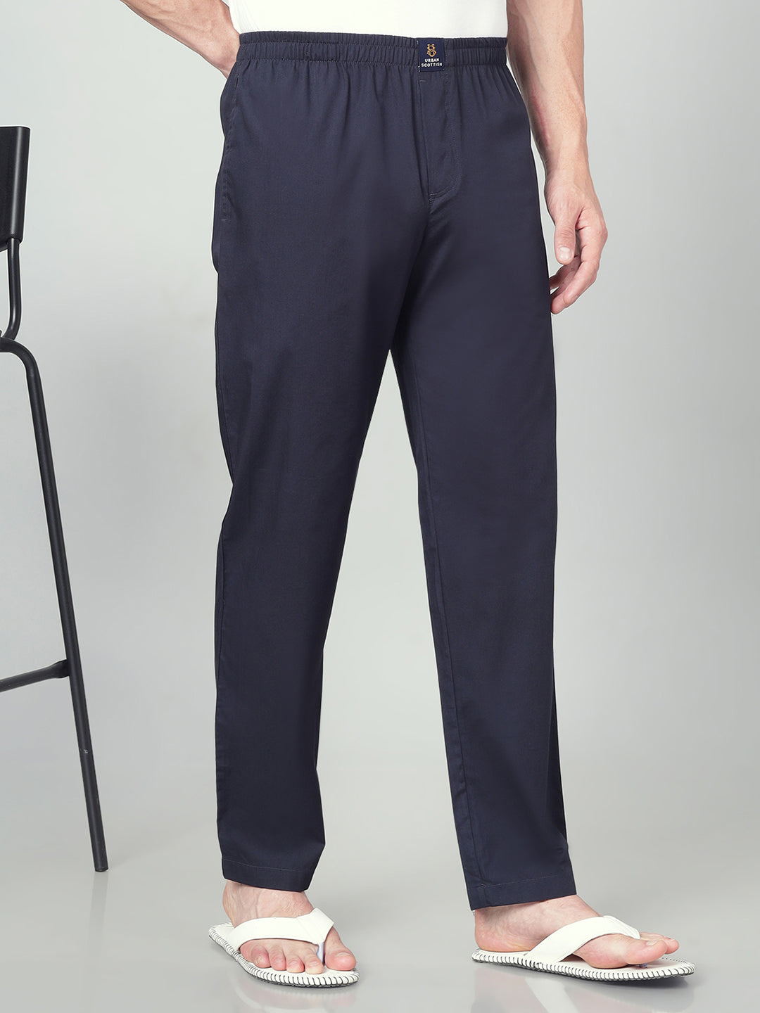 Men's Cotton Black Pyjama Regular Fit with Side Pockets