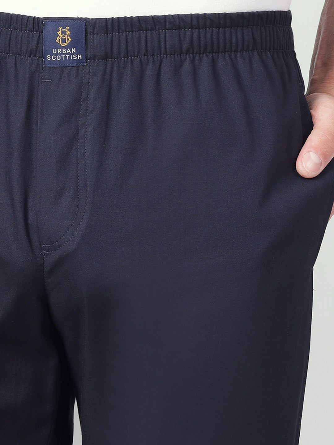 Men's Cotton Black Pyjama Regular Fit with Side Pockets