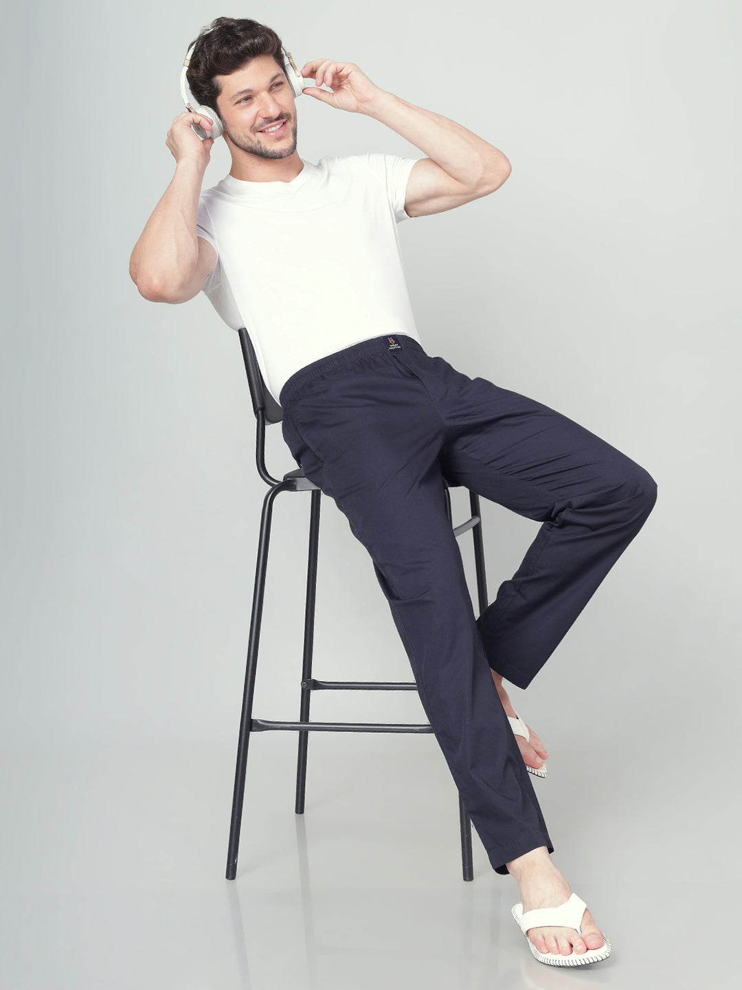 Men's Cotton Black Pyjama Regular Fit with Side Pockets