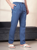 Men's Cotton Navy Pyjama Regular Fit with Side Pockets
