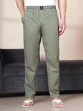 Men's Cotton Olive Pyjama Regular Fit with Side Pockets