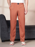 Men's Cotton Brown Pyjama Regular Fit with Side Pockets