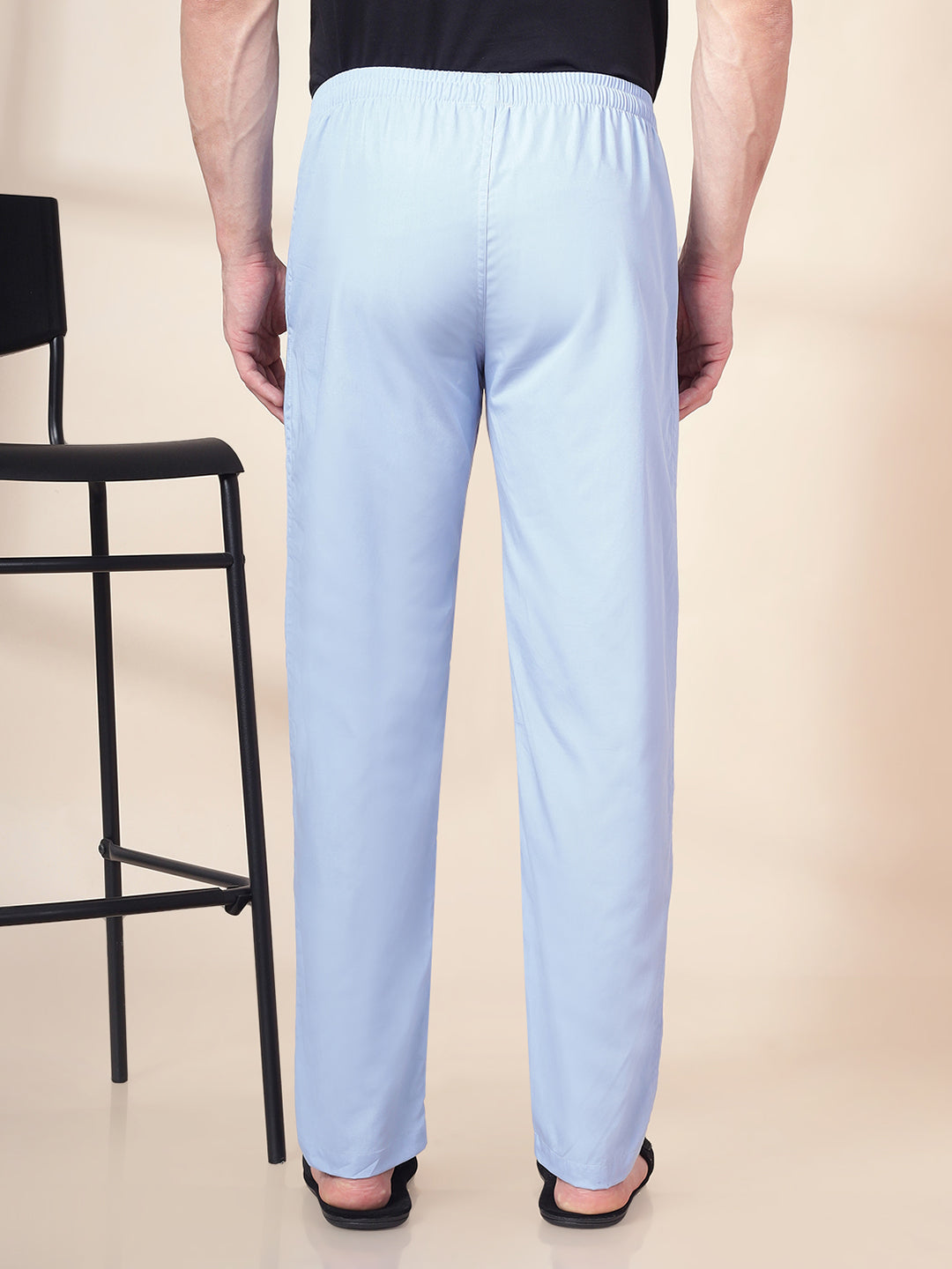 Men's Cotton Blue Pyjama Regular Fit with Side Pockets