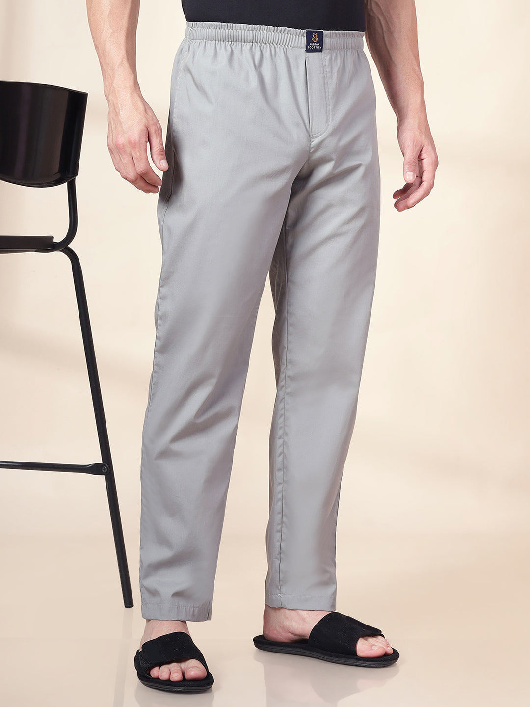 Men's Cotton Grey Pyjama Regular Fit with Side Pockets