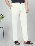 Men's Cotton White Pyjama Regular Fit with Side Pockets