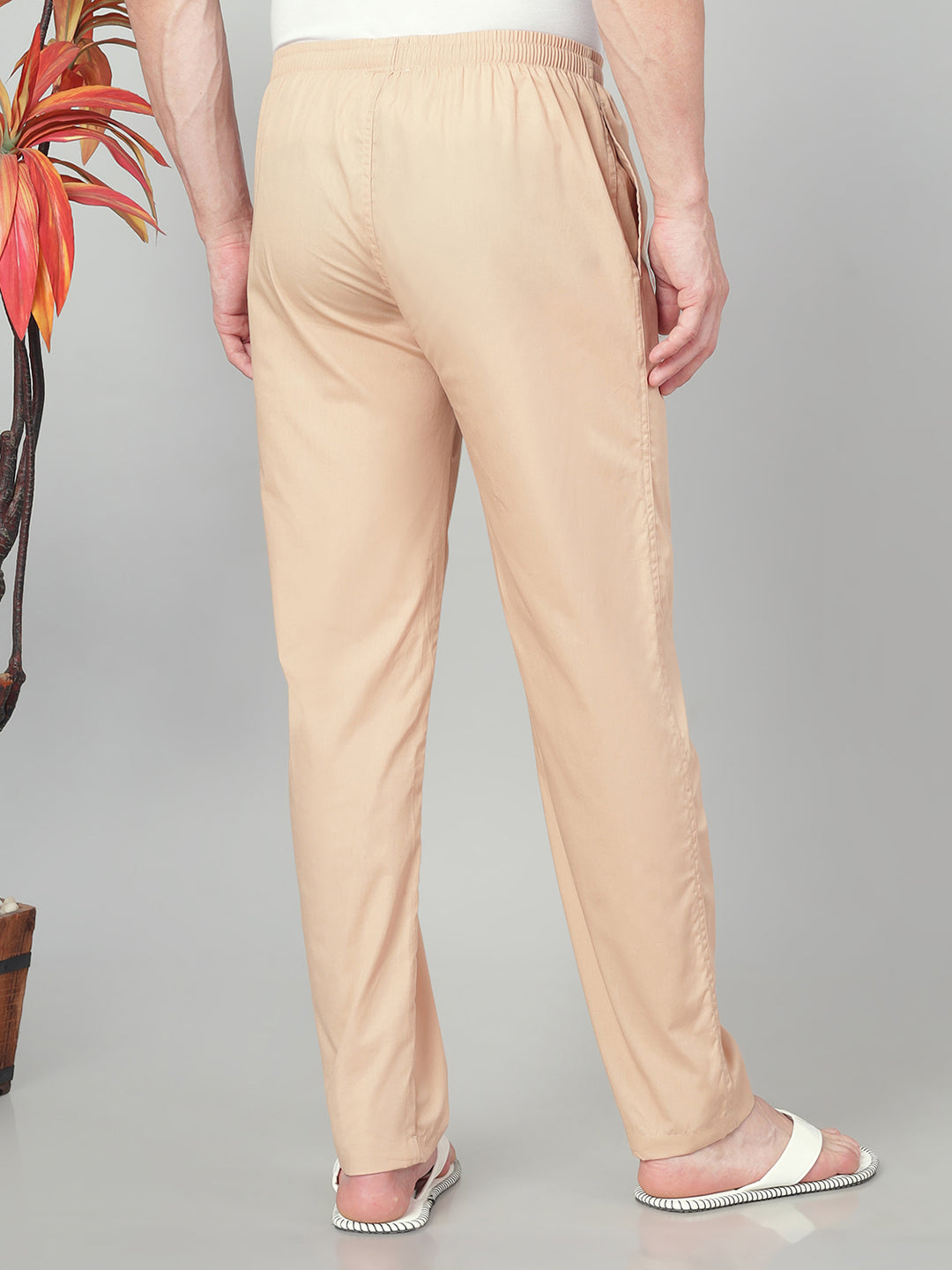 Men's Cotton Beige Pyjama Regular Fit with Side Pockets